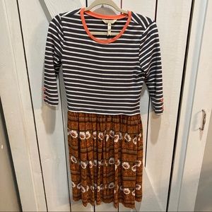 Matilda jane striped floral mixed media dress xs